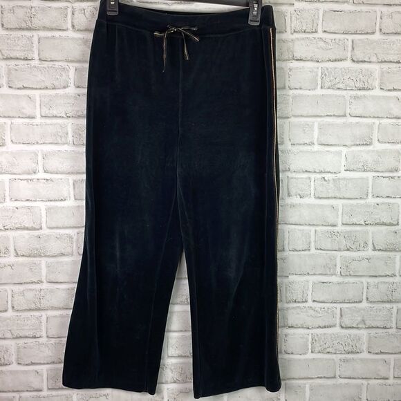 Vintage Catalina Jogging Suit Sweat Suit Velvet Size Medium Black Gold 2 piece - Picture 7 of 11